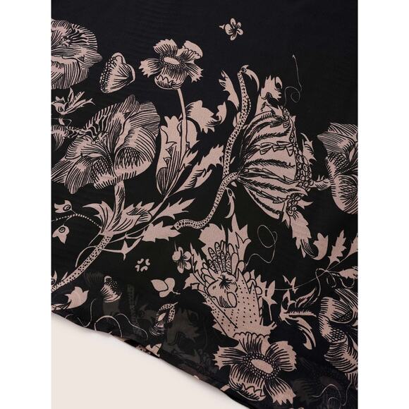 4X 26 Plus Size BloomChic Boho Notched Ruffle Mesh Flutter Sleeve Blouse Top - Picture 3 of 6